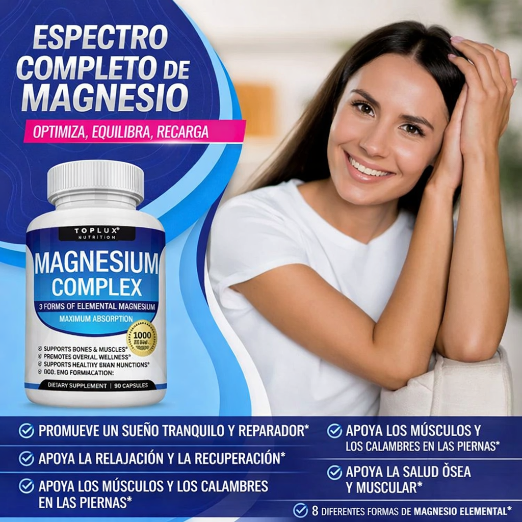 Magnesio Complex Zortins 90 cápsulas- LLevate dos unidades y pagá mucho más barato!